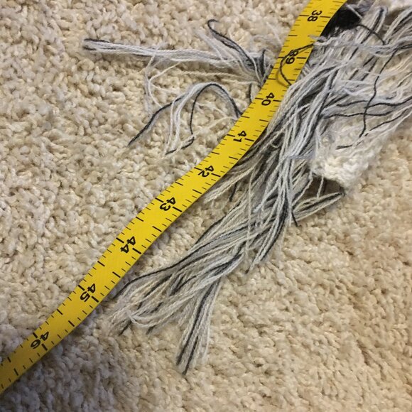 Neutral Cream, Grey, Black and Pink Arizonian Bohemian Tasseled Shawl - Picture 13 of 13